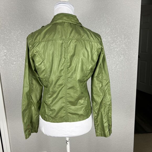Paparazzi By Biz Size S Bomber Moto Jacket Lightweight Chartreuse Green - Picture 4 of 7